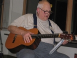 Playing guitar and folk songs in the evening
