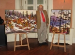 John at Rideau Hall with his paintings